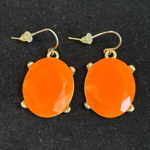 VTG Tasha Orange Cabochon Earrings with Prong Setting